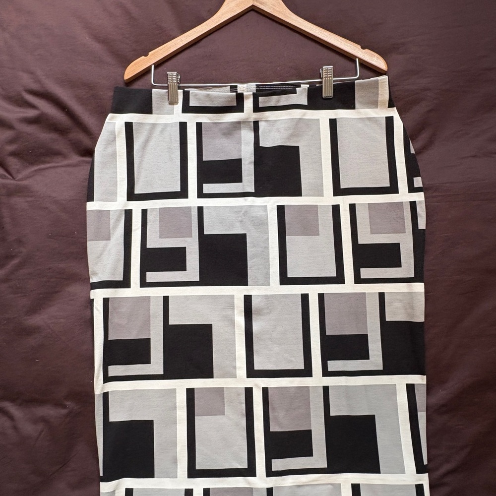 Geometric Black and Gray Women's Skirt